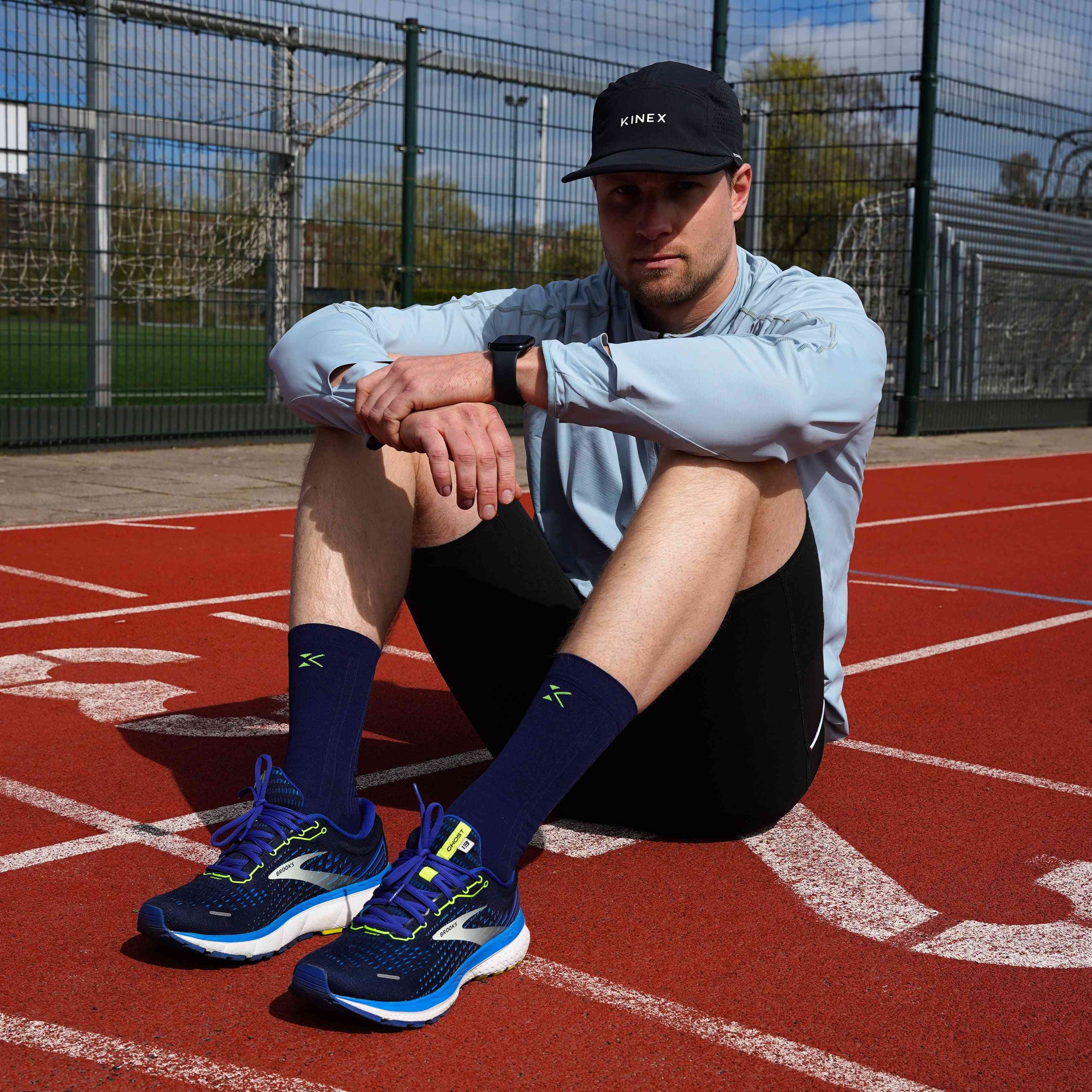 Low compression socks in navy blue