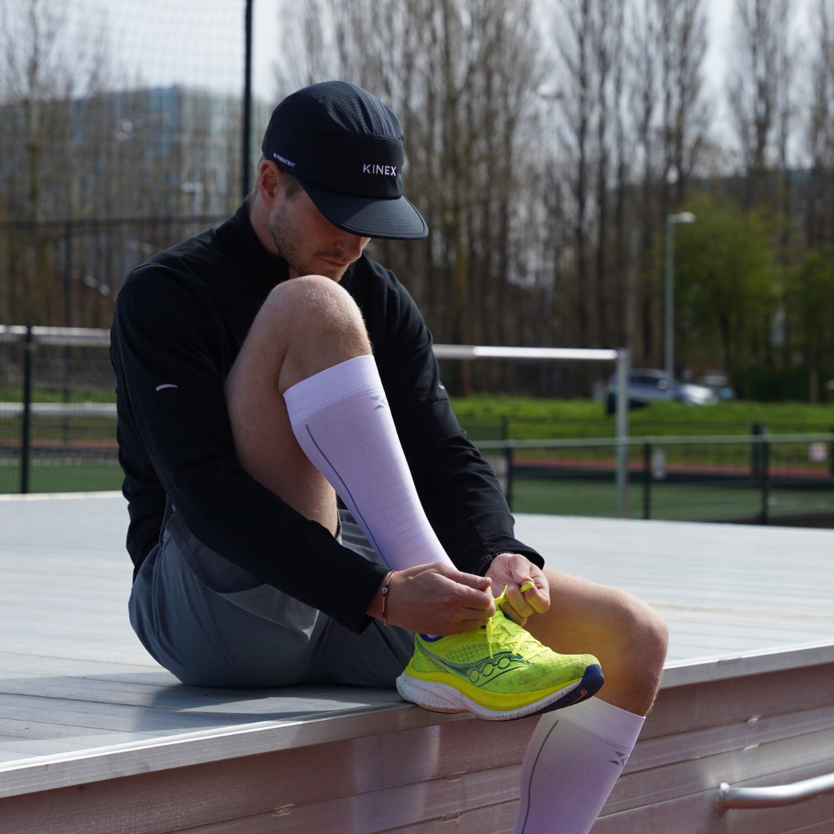 Lange compressiesokken #Lange Compressiesokken (Kleur)_arctic white