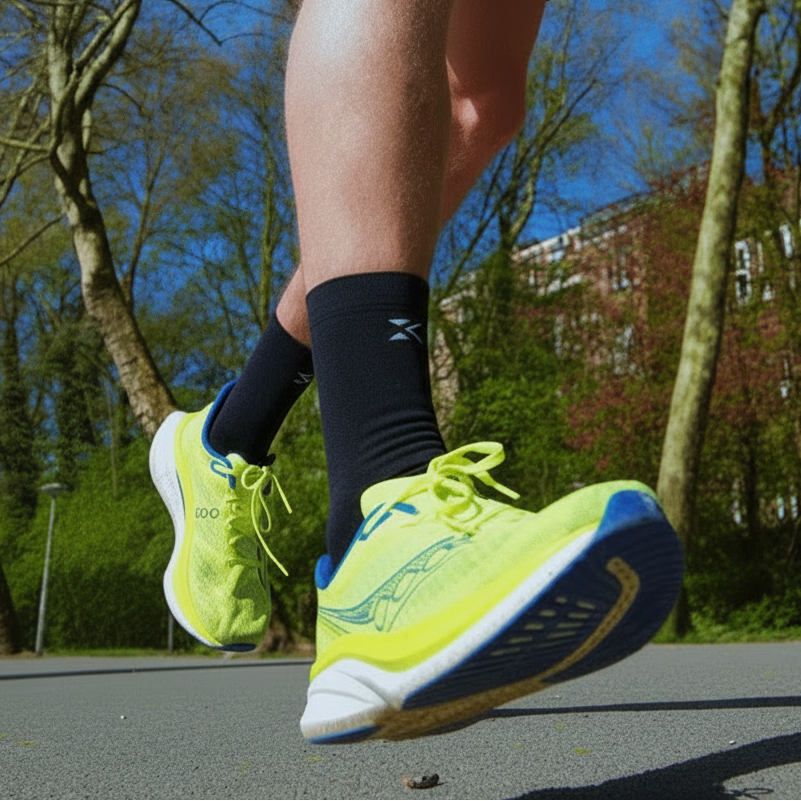 Low black compression socks for sports