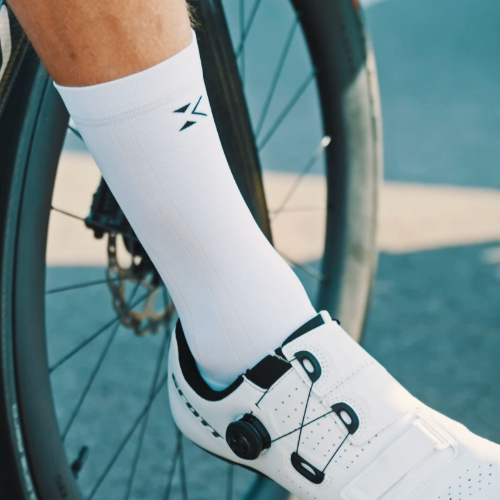 KINEX korte compressiesokken Arctic White, wielrenner